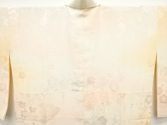  雲に花模様織り出し　長襦袢